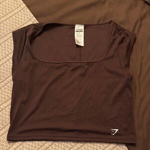 Gymshark Chocolate Brown Crop Top